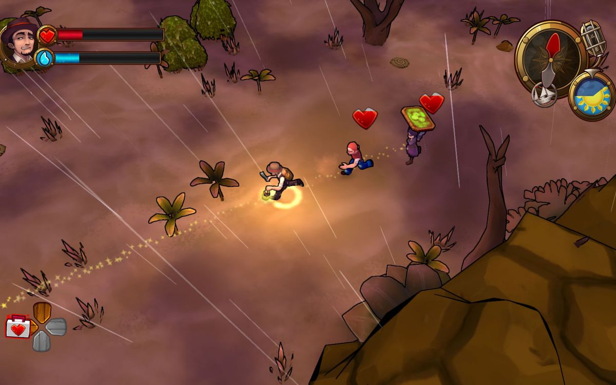 Lost Sea (Windows) screenshot: Traversing a desert environment with two crew members.