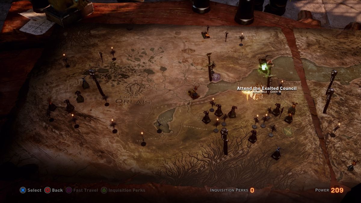 Dragon Age: Inquisition - Trespasser (PlayStation 4) screenshot: DLC location on the world map opens after finishing the main game