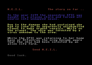 NEIL Android (Commodore 64) screenshot: The Story