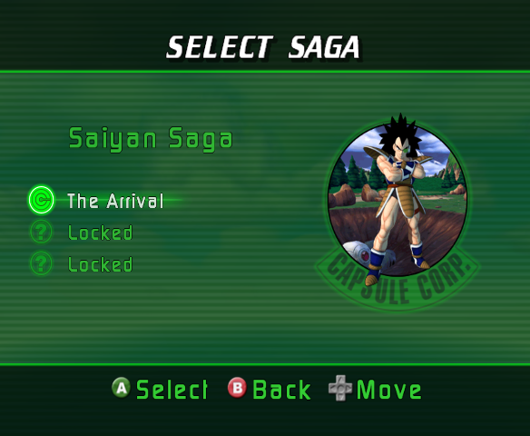 Dragon Ball Z: Sagas (GameCube) screenshot: First chapter.