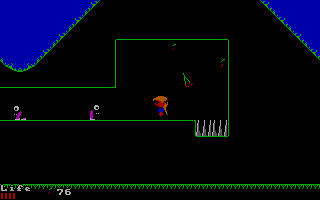 ElfLand (DOS) screenshot: Dang, it's dark in that dungeon!