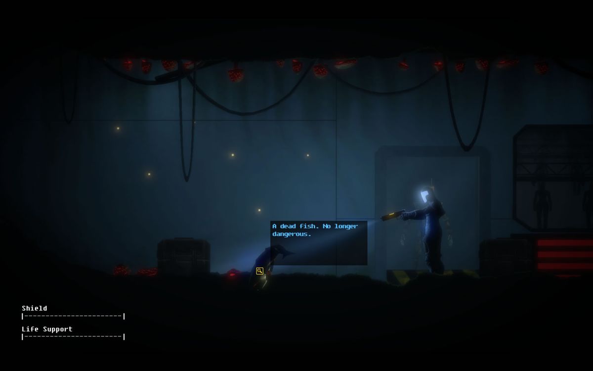 The Fall (Windows) screenshot: Investigating a fish.