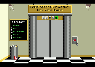 Where in Time Is Carmen Sandiego? (Genesis) screenshot: In the office building