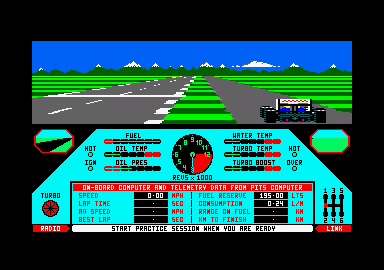 Nigel Mansell's Grand Prix (Amstrad CPC) screenshot: Ready! GO!