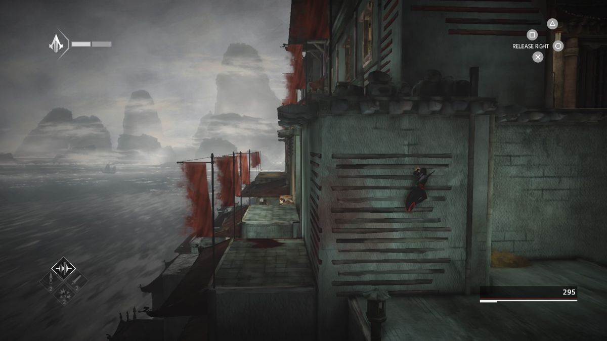 Assassin's Creed Chronicles: China (PlayStation 4) screenshot: When you change your movement orientation, the entire map will shift accordingly, though only at specific level areas