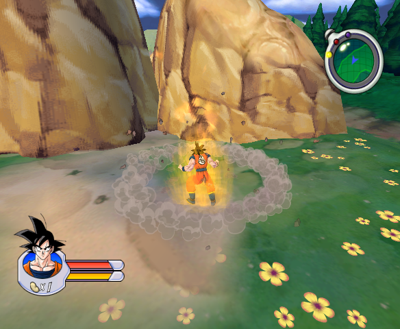 Dragon Ball Z: Sagas (GameCube) screenshot: Charging that ki up.