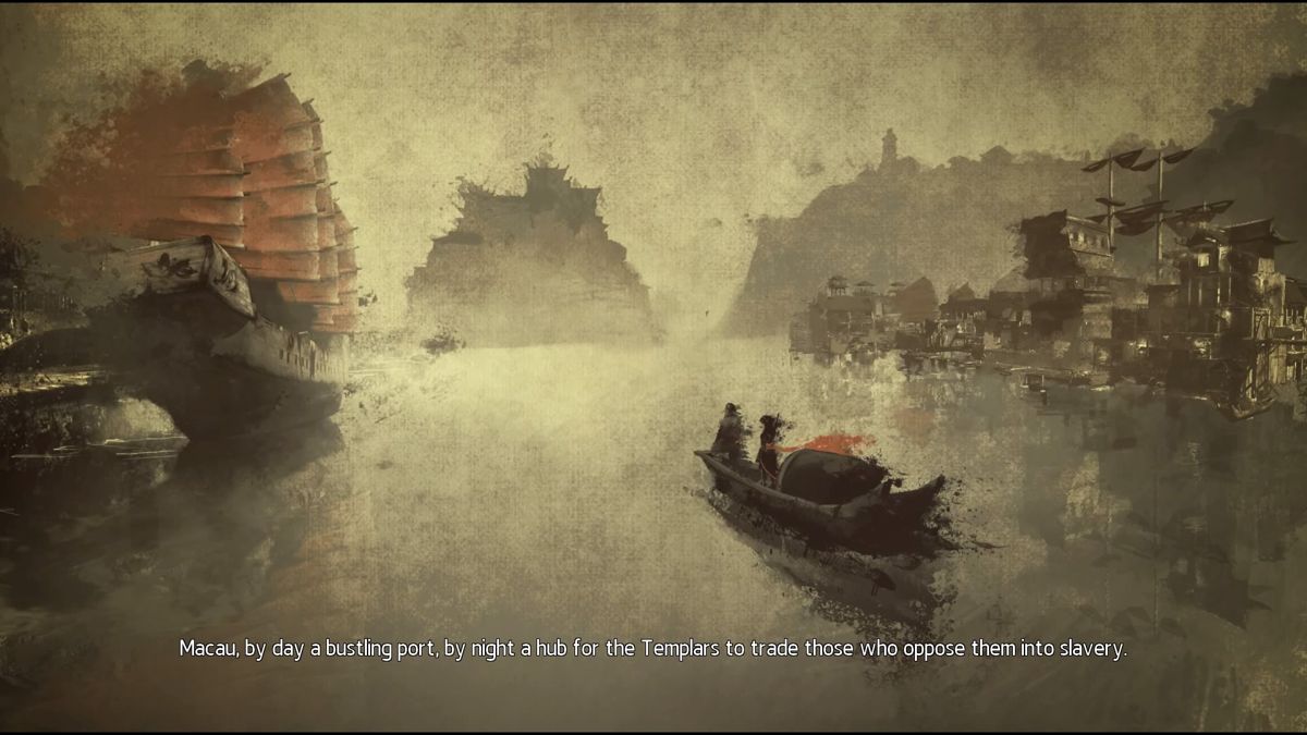 Assassin's Creed Chronicles: China (PlayStation 4) screenshot: Arriving to Macau port