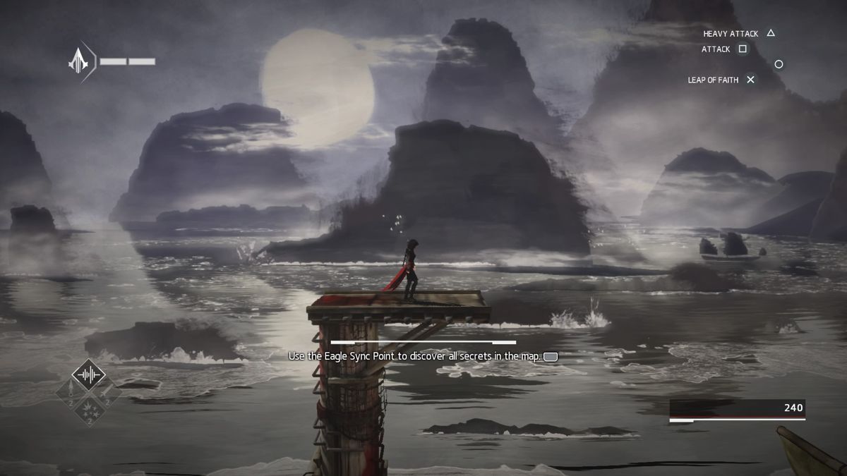 Assassin's Creed Chronicles: China (PlayStation 4) screenshot: Unlike in main games from the series, eagle sync does not feature special synchronizing cinematic, but only displays all secrets on the map