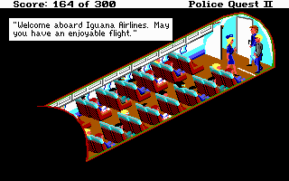Police Quest 2: The Vengeance (DOS) screenshot: Welcome aboard.