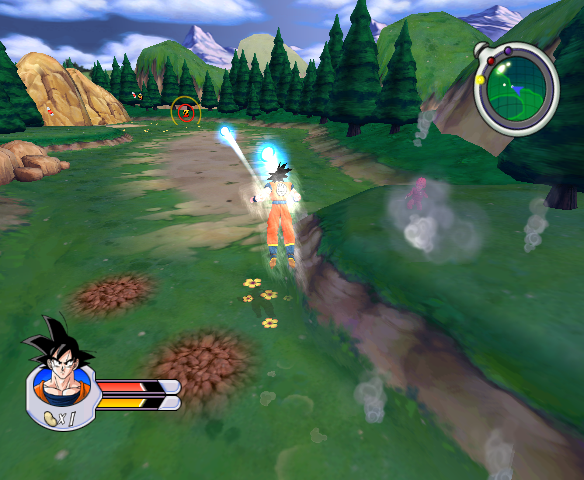 Dragon Ball Z: Sagas (GameCube) screenshot: Flying with the speed of light (not really. AT ALL.)