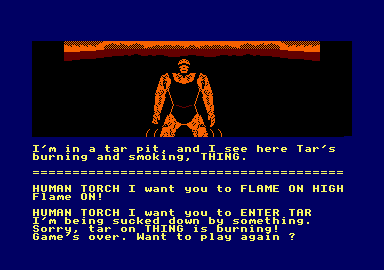 Screenshot of Questprobe Featuring Human Torch and the Thing (Amstrad