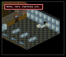 Shadowrun (SNES) screenshot: Starting the game in the morgue