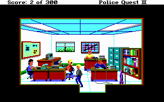 Police Quest 2: The Vengeance (DOS) screenshot: Narcotics office