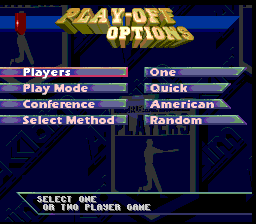 Frank Thomas Big Hurt Baseball (SNES) screenshot: Play-off options