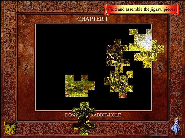 Alice's Adventures in Wonderland (Windows) screenshot: Piece together the jigsaw puzzle to start Alice on her journey