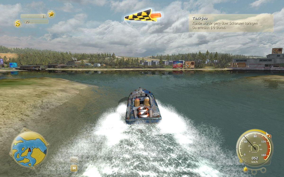 Power Boat GT (Windows) screenshot: Taxi job in the career mode