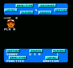 Greg Norman's Golf Power (NES) screenshot: Main menu