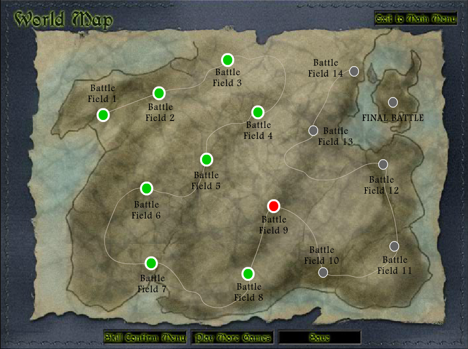 Epic War (Browser) screenshot: world map