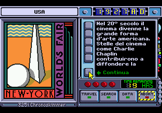 Where in Time Is Carmen Sandiego? (Genesis) screenshot: USA in the early 20th century