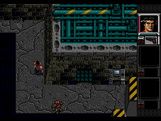 Shadowrun (Genesis) screenshot: Running in Redmond Barrens