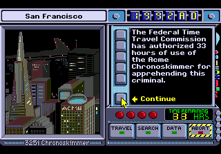 Where in Time Is Carmen Sandiego? (Genesis) screenshot: Starting the investigation