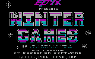 Winter Games (PC Booter) screenshot: Title screen