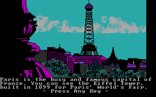 The Spy's Adventures in Europe (DOS) screenshot: Ah, Paris-Paris...