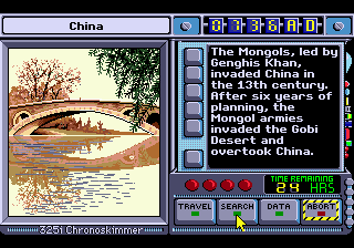 Where in Time Is Carmen Sandiego? (Genesis) screenshot: China conquered by Mongols (Yuan dynasty)