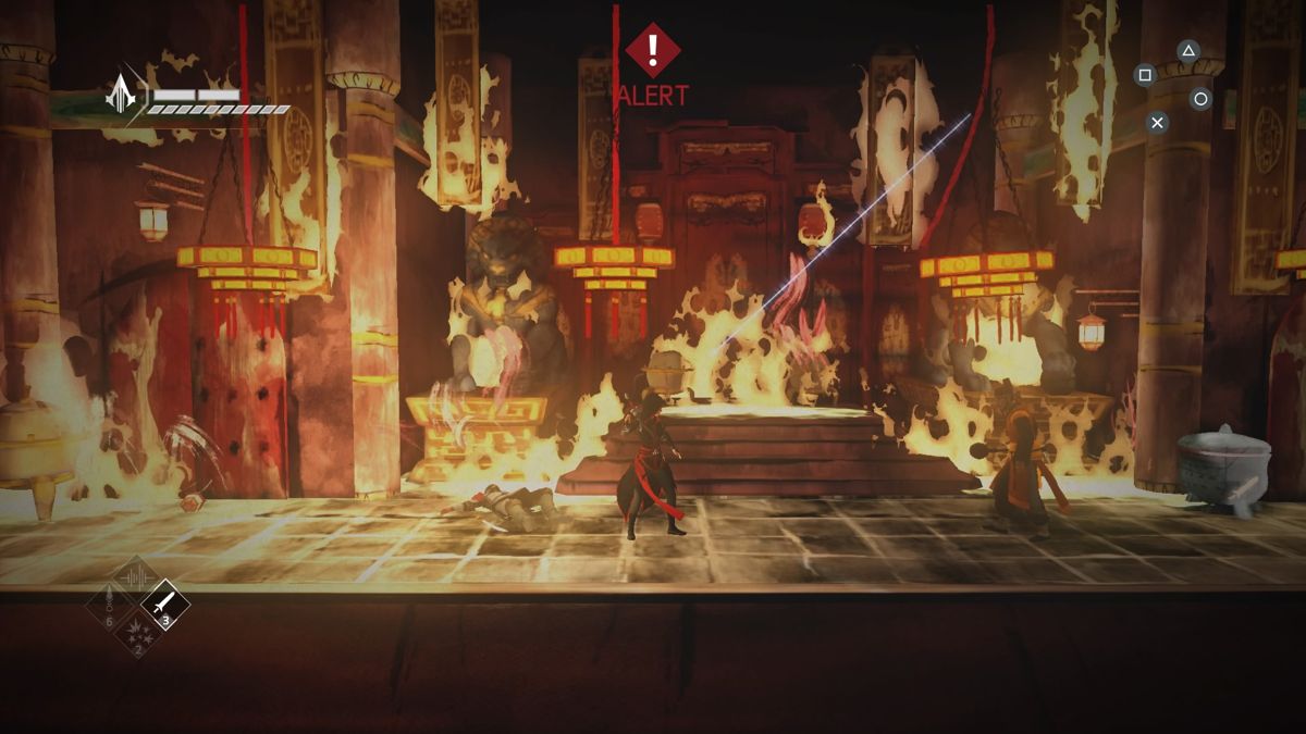 Assassin's Creed Chronicles: China (PlayStation 4) screenshot: Boss battle with second in command