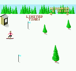 Heavy Shreddin' (NES) screenshot: Starting the downhill portion of this run