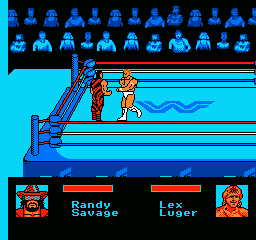 WWF King of the Ring (NES) screenshot: A match begins