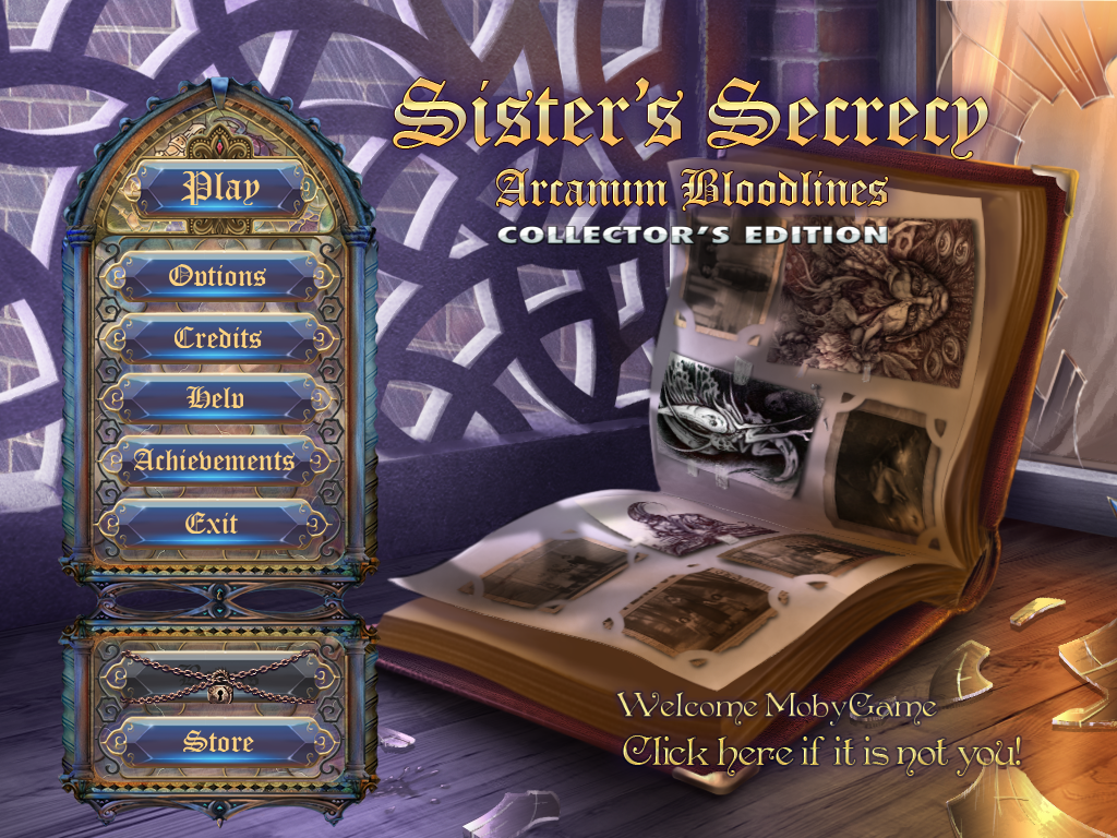 Sister's Secrecy: Arcanum Bloodlines (Collector's Edition) (Windows) screenshot: Title and main menu