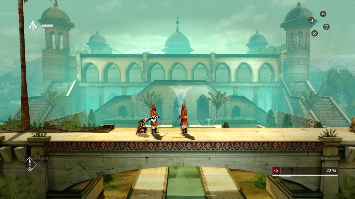 Assassin's Creed Chronicles: India (PlayStation 4) screenshot: Pickpocketing unaware guard