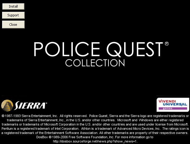 Police Quest Collection (Windows) screenshot: Police Quest Collection Installation