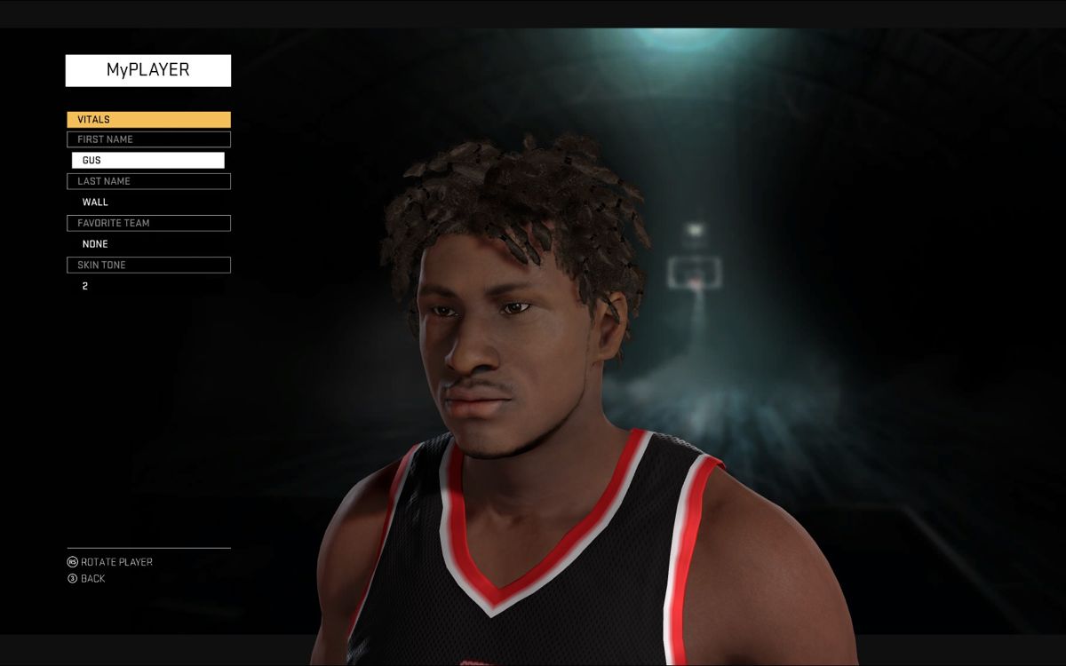 NBA 2K16 (Windows) screenshot: Character creation