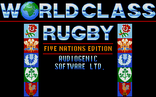 World Class Rugby: Five Nations Edition (DOS) screenshot: Title screen (VGA)