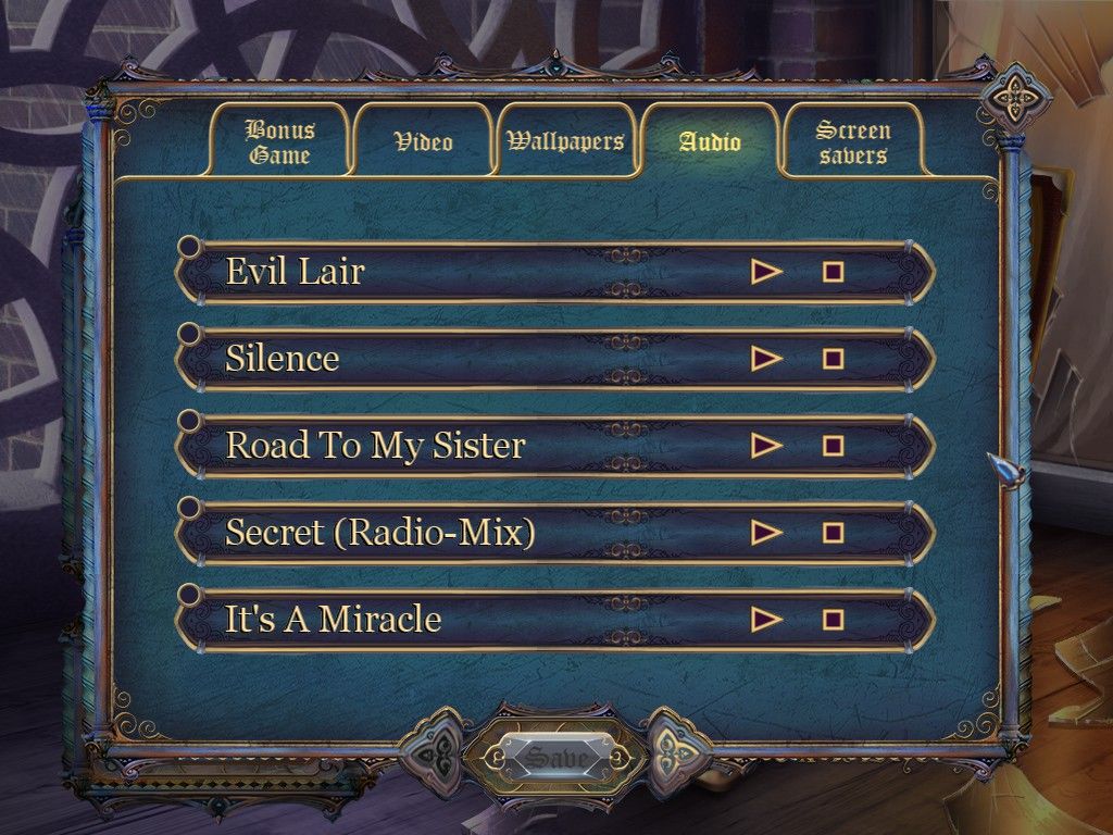 Sister's Secrecy: Arcanum Bloodlines (Collector's Edition) (Windows) screenshot: The audio (song) selection of the bonus items