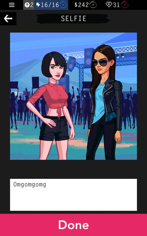 Kendall & Kylie (Android) screenshot: A custom selfie with Kendall