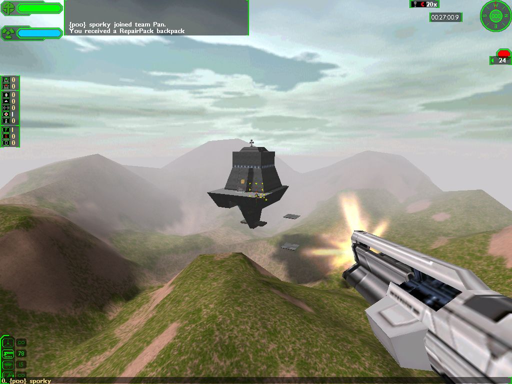 Starsiege: Tribes (Windows) screenshot: Enemy base