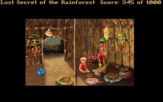 Lost Secret of the Rainforest (DOS) screenshot: The shaman's hut