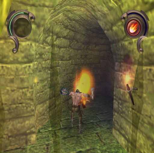 Warriors of Might and Magic (PlayStation 2) screenshot: Destroying a zombie with a fireball