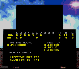 Frank Thomas Big Hurt Baseball (SNES) screenshot: Getting started