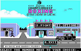Sierra Championship Boxing (PC Booter) screenshot: Title screen