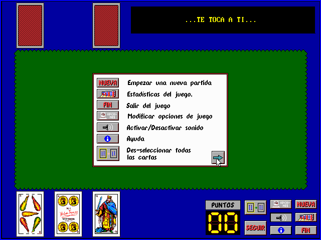 La escoba (DOS) screenshot: Instructions
