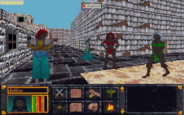 The Elder Scrolls: Arena (DOS) screenshot: City in the day