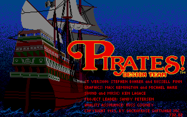 Sid Meier's Pirates! (Atari ST) screenshot: Title screen