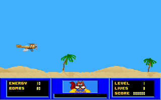 Skunny's Desert Raid (DOS) screenshot: Level 1: Communications