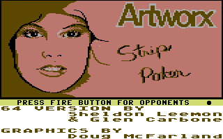 Strip Poker: A Sizzling Game of Chance (Commodore 64) screenshot: Title screen