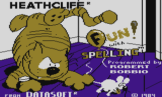 Heathcliff: Fun with Spelling (Atari 8-bit) screenshot: Title screen