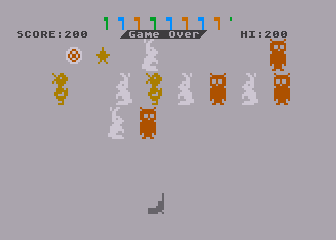 Shooting Gallery (Atari 8-bit) screenshot: Game Over